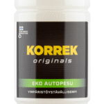 Korrek Originals Eko Autopesu valkoinen pullo ympäristöystävällisellä pesuaineella autojen hellävaraiseen puhdistukseen.