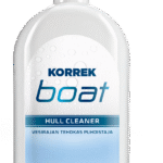 Korrek Boat Hull Cleaner valkoinen sprayämpäri sinisellä trigger-pumpulla, veneen vesirajantehokaspuhdistaja merivesi- ja leväliikaontumiselle.